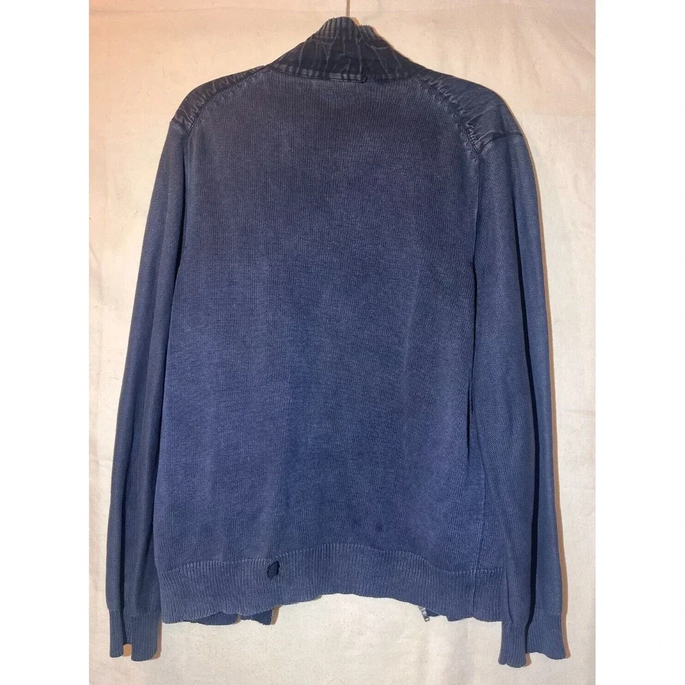 Calvin Klein Jeans Men's SZ L Blue Gray Zip Up Sweater Q22